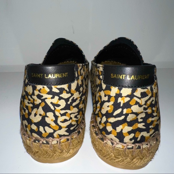 SAINT LAURENT EMBROIDERED ESPADRILLES IN LEOPARD PRINT CANVAS - Picture 3 of 14